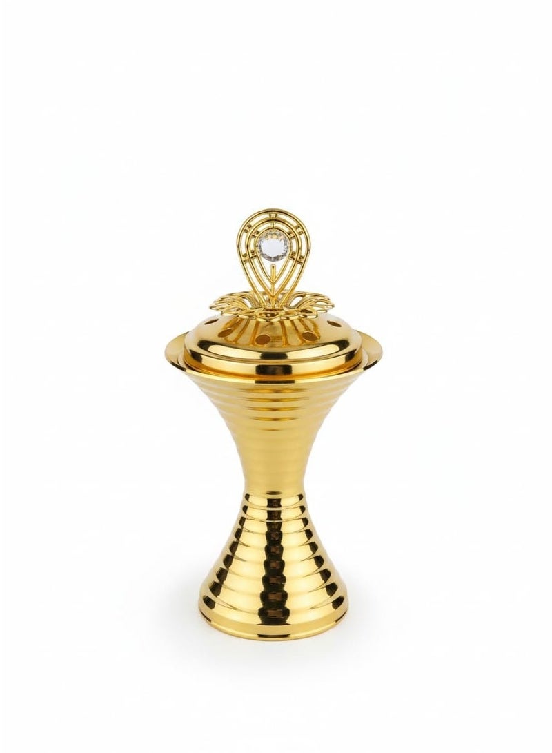 Decorative Gold Metal Incense Burner – Elegant Mabkhara Bakhoor Holder for Home Decor - Image 1